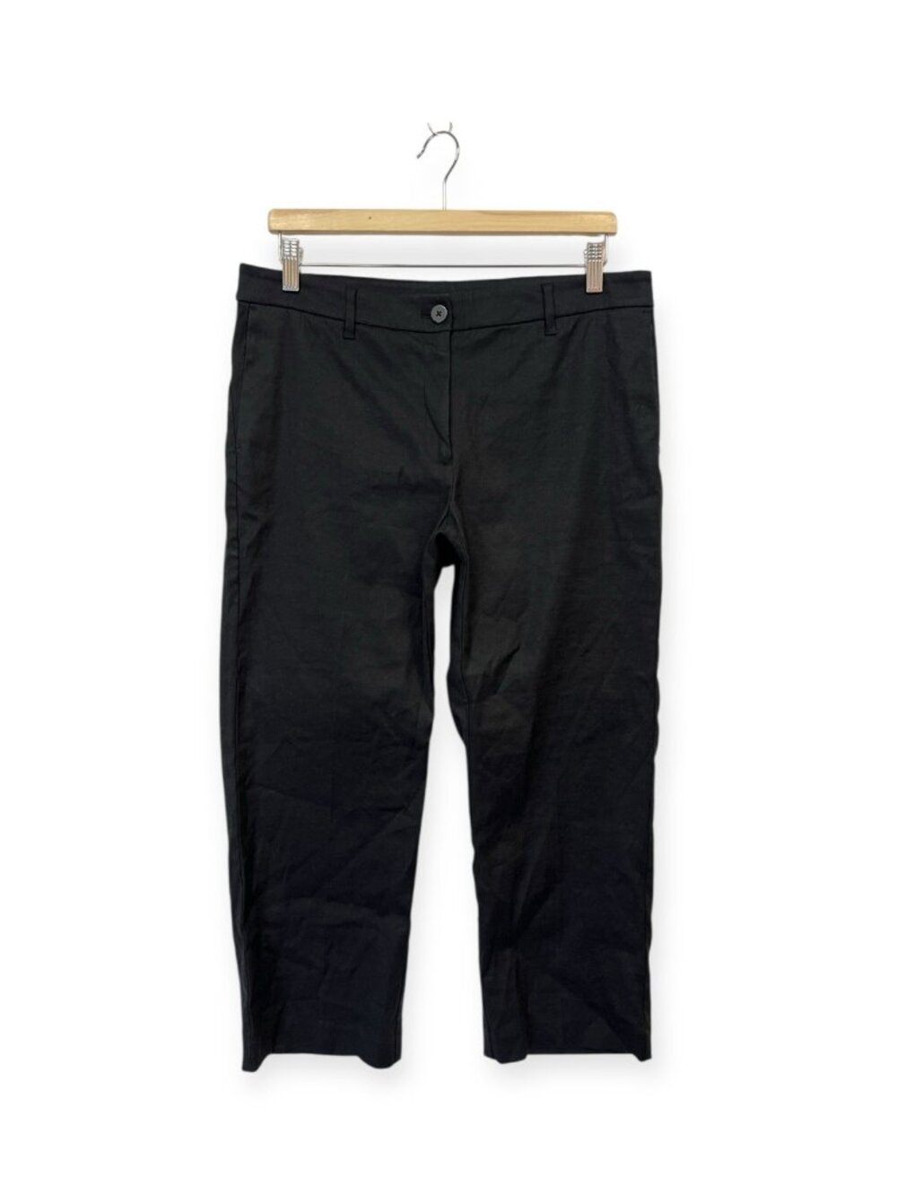 J.Jill Black Linen Stretch Pants Size 12 Cropped